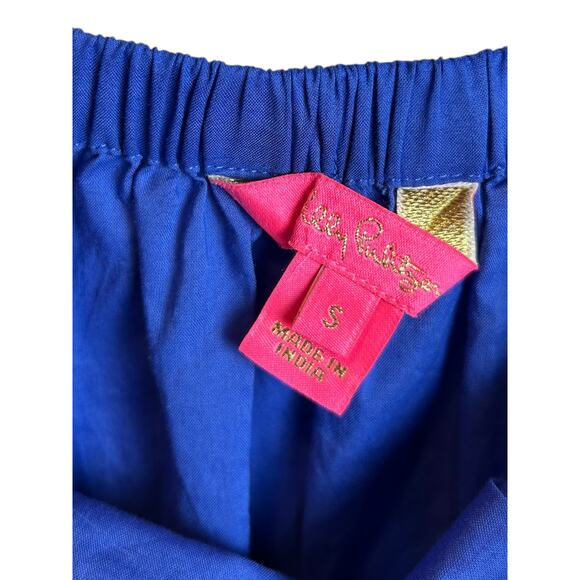 Lilly Pulitzer Blue Shawnlee Off The Shoulder Cotton Dress Size Small - Picture 3 of 6